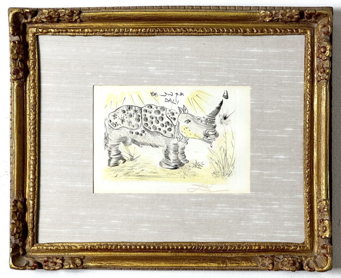 Salvador Dali (1904-1989) Rhinoceros Color etching and aquatint 1968 (1 of 3)