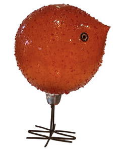 Alessandro Pianon Orange Pulcino Pulcini Bird sculpture on copper legs circa 1960s