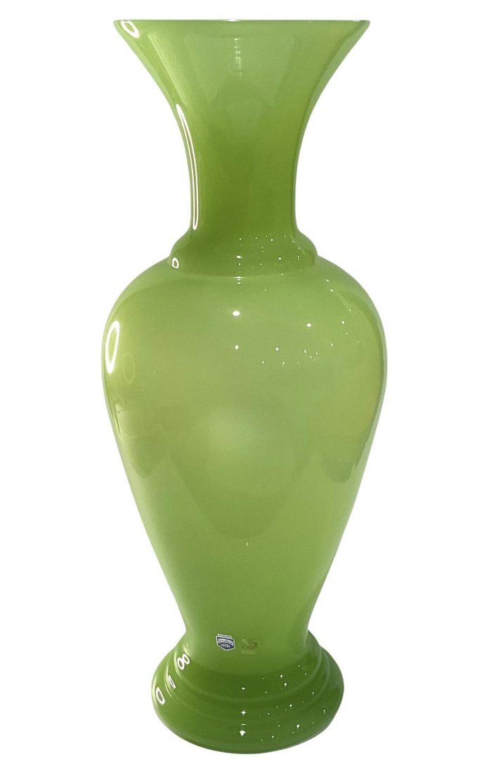 LARGE Cenedese Murano Vibrant green Murano vase original label (1 of 3)