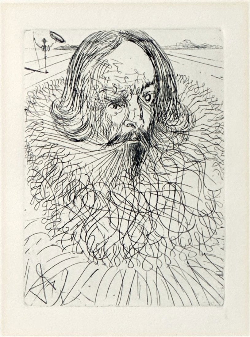 Salvador Dali Cervantes Etching Spanish Immortals Series Circa 1960 Signed in the plate image 6.25 (1 of 6)