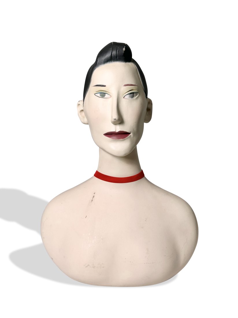 Maira Kalman Ralph Pucci Mannequin pop art head sculpture with ponytail USA 1980s (1 of 8)