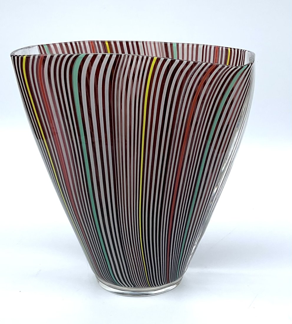 James Carpenter Venini Signed Tessuto Patchwork vase dated 1985 Murano (1 of 5)