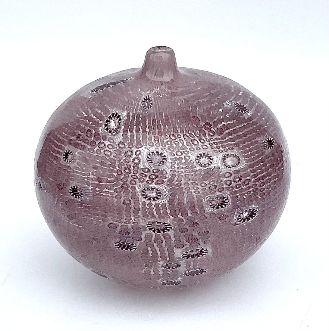 Mary Mullaney Ralph Mossman Mosaic Murrine Glass Patchwork Vase American studio 1998 (1 of 2)