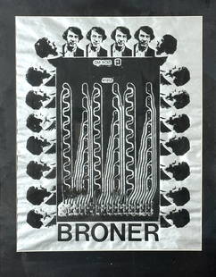 Signed Robert Broner Pop Art Silver Foil J L Hodson Detroit Exhibition Poster Israeli Artist: Signed Robert Broner Pop Art Silver Foil J L Hodson Detroit Exhibition Poster Israeli Artist