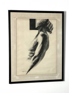 Mid Century Modern Abstract Charcoal Drawing dated 1966 and signed by the artist: Mid Century Modern Abstract Charcoal Drawing dated 1966 and signed by the artist