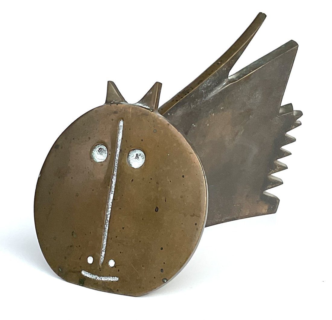 Bruno Gambone RARE Bronze Cat Sculpture Signed by the artist (1 of 3)