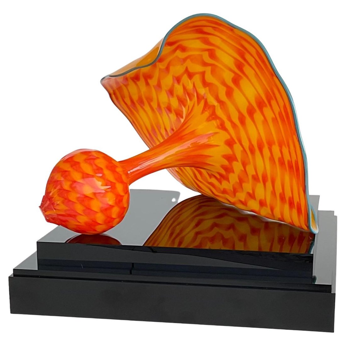 Dale Chihuly Merigold Persian Chihuly Studios 2014 Signed art glass sculpture with original lucite (1 of 4)