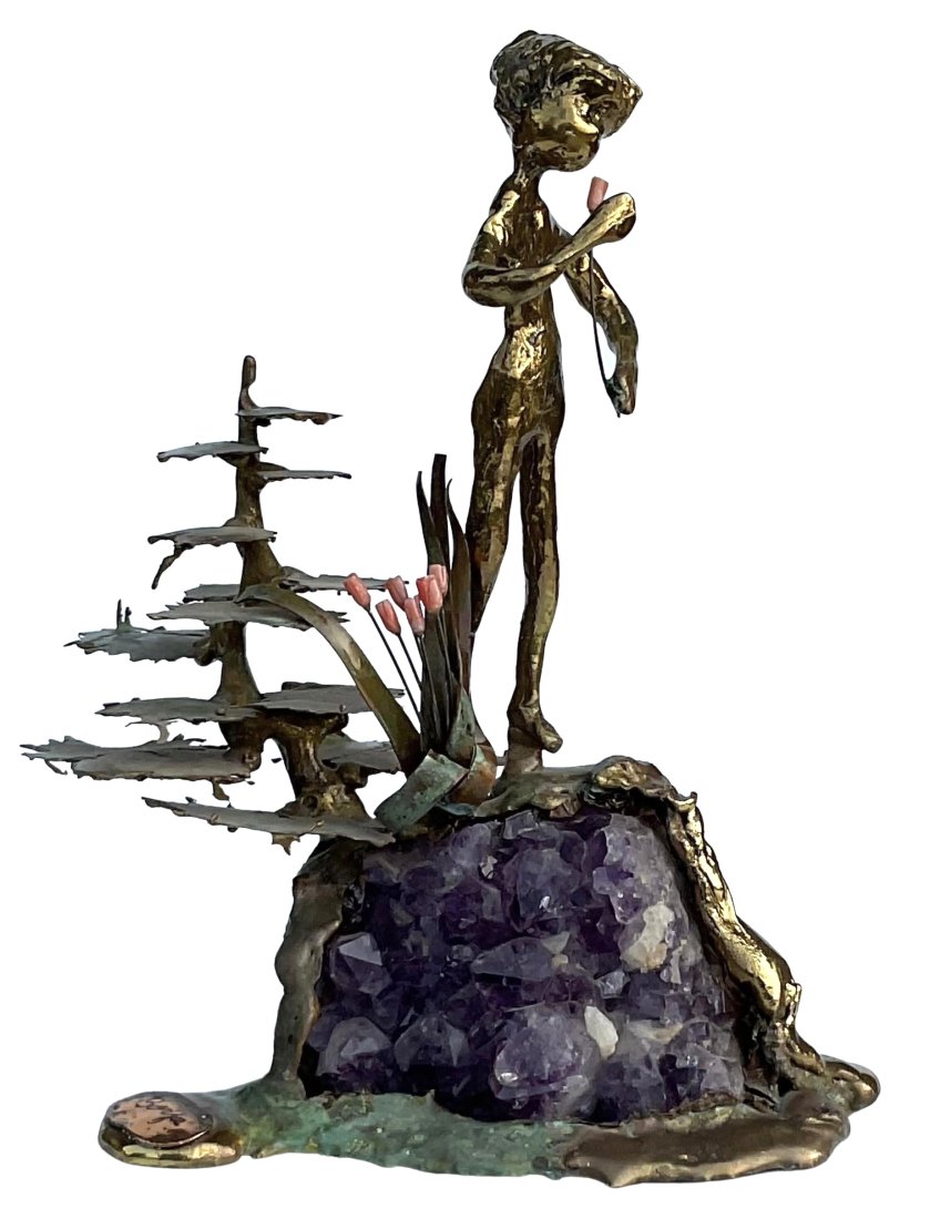 Figural Martin Borja Bronze and Stone Sculpture Signed by the Artist (1 of 5)