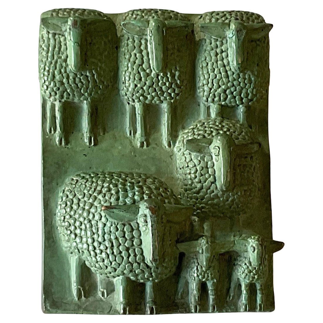 Marshall Maynard Fredericks (1908-1998) Bronze plaque of sheep (1 of 5)