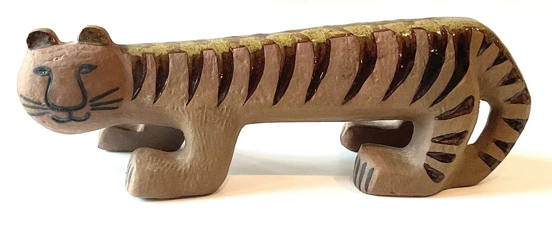 Lisa Larson Gustavsberg Pottery Tiger Sculpture Signed by the artist: Lisa Larson Gustavsberg Pottery Tiger Sculpture Signed by the artist