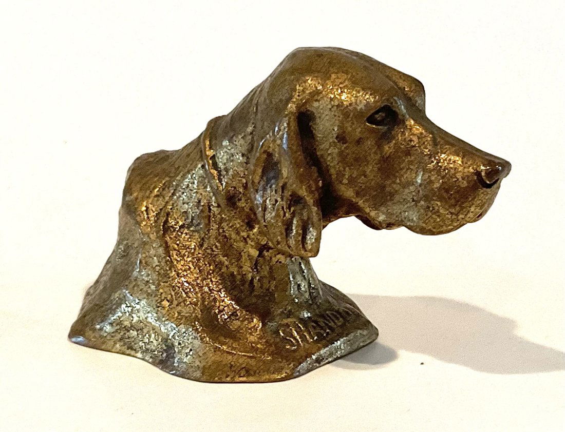 Tiffany Studios Bronze dog sculpture partial gilt signed and numbered (1 of 8)