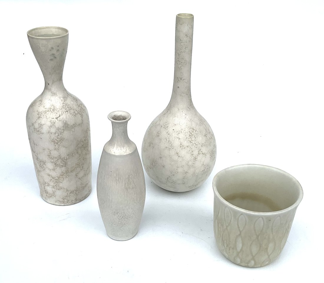 Group of 4 Rorstrand Artist Signed Studio Pottery vases Nylund Stalhane (1 of 4)