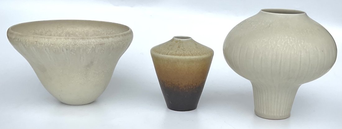 Group of 3 Rorstrand Artist Signed Studio Pottery vases Nylund Stalhane (1 of 2)