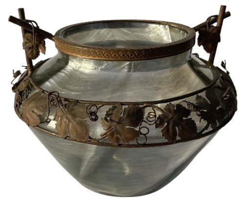 LOETZ Attributed Decorative glass vase with bronze overlay (1 of 4)