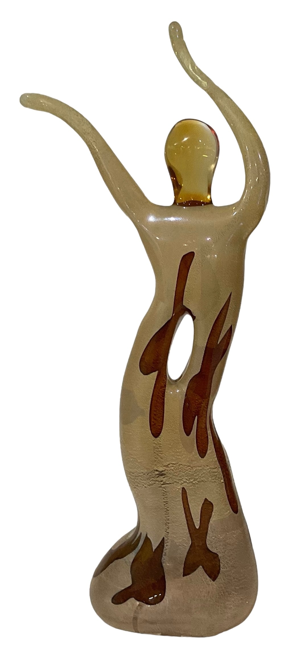 Sergio Costantini Large murano figural sculpture with pierced hole signed by the artist: Sergio Costantini Largemurano figural sculpture with pierced hole signed by the artist