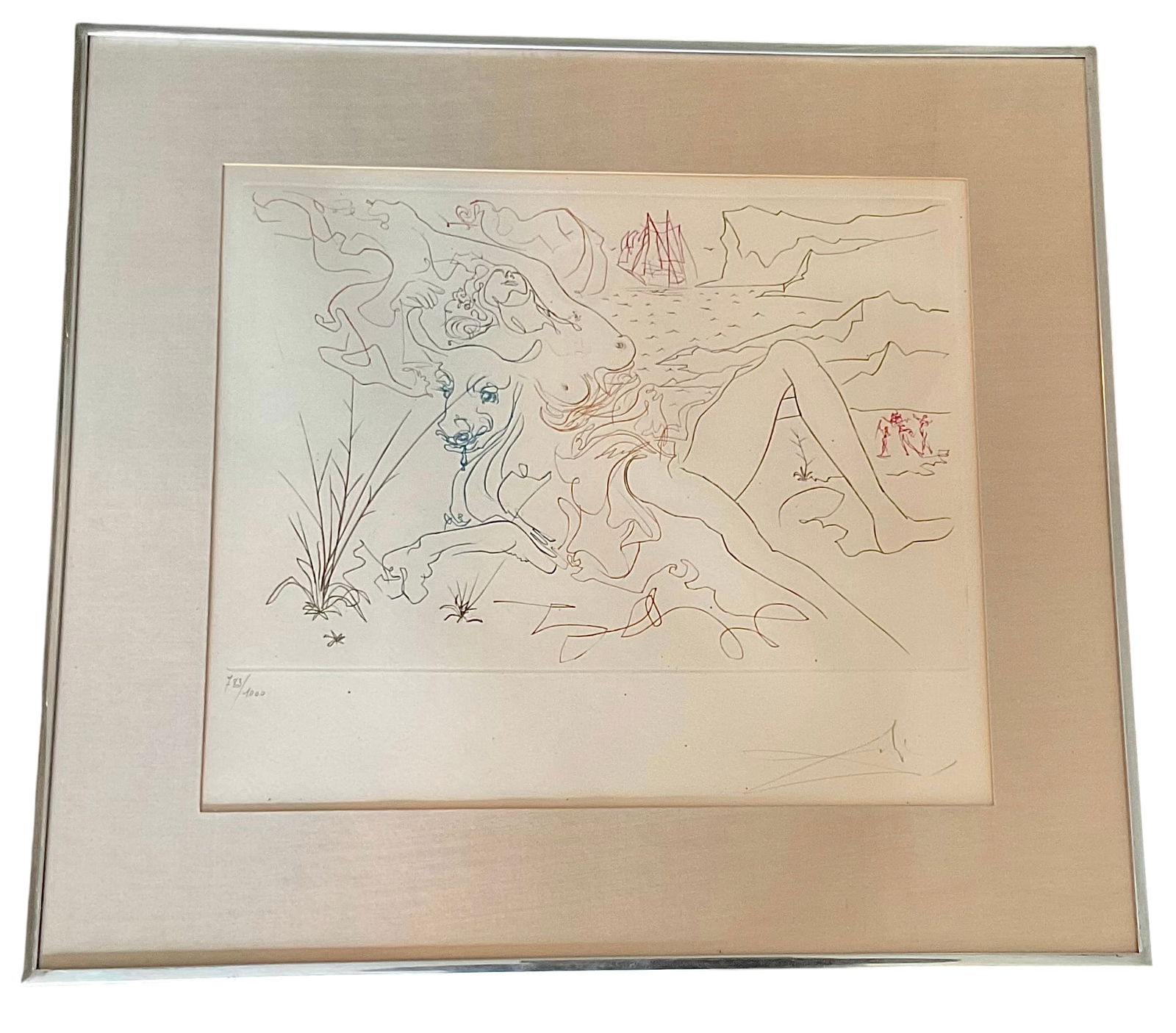 Salvador Dali Artist signed and numbered drypoint engraving (1 of 5)