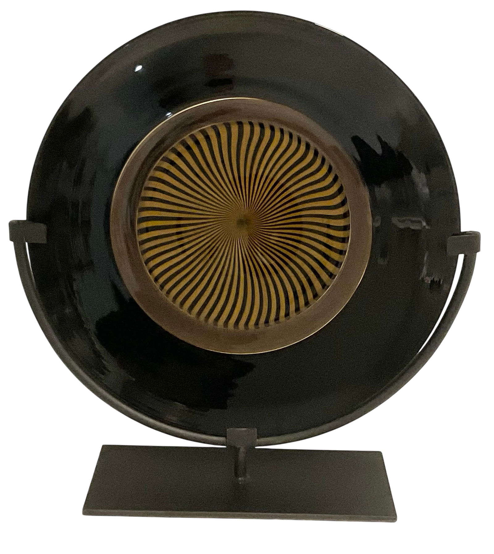 Lino Tagliapetra Murano art glass incalmo Pinwheel charger and stand for Effetre Signed and dated (1 of 2)