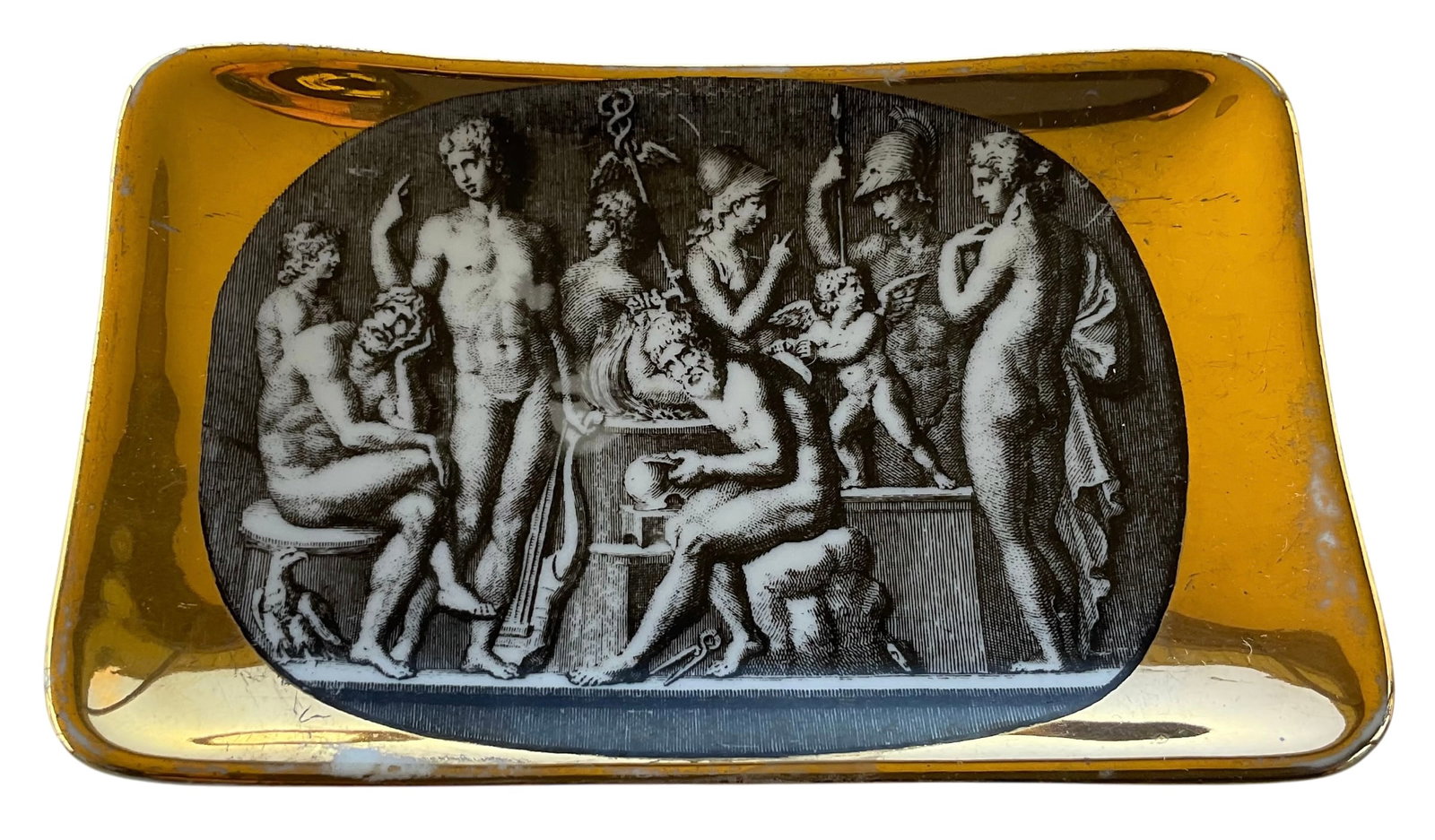 Small Fornasetti signed Roman figures tray: Small Fornasetti signed Roman figures tray