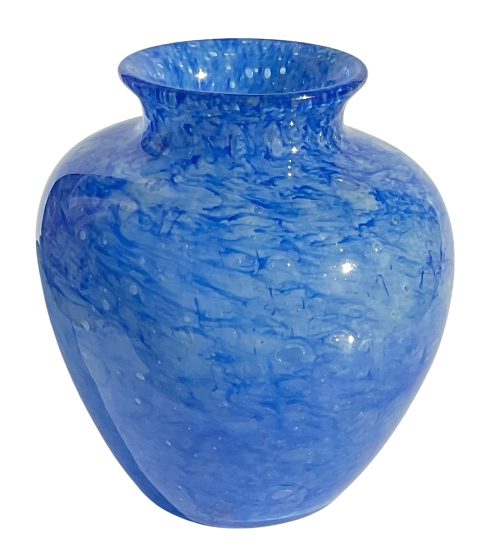 Steuben Vibrant blue Cluthra Vase signed as pictured (1 of 3)