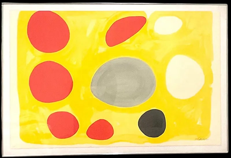 Alexander Calder Artist Signed HC Lithograph in vibrant yellow (1 of 1)