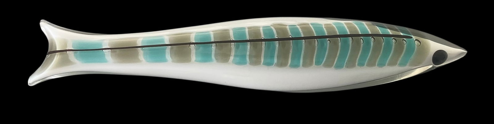 Venini Murano Italia Ken Scott Art Glass Fish sculpture 3 Line acid stamp (1 of 3)