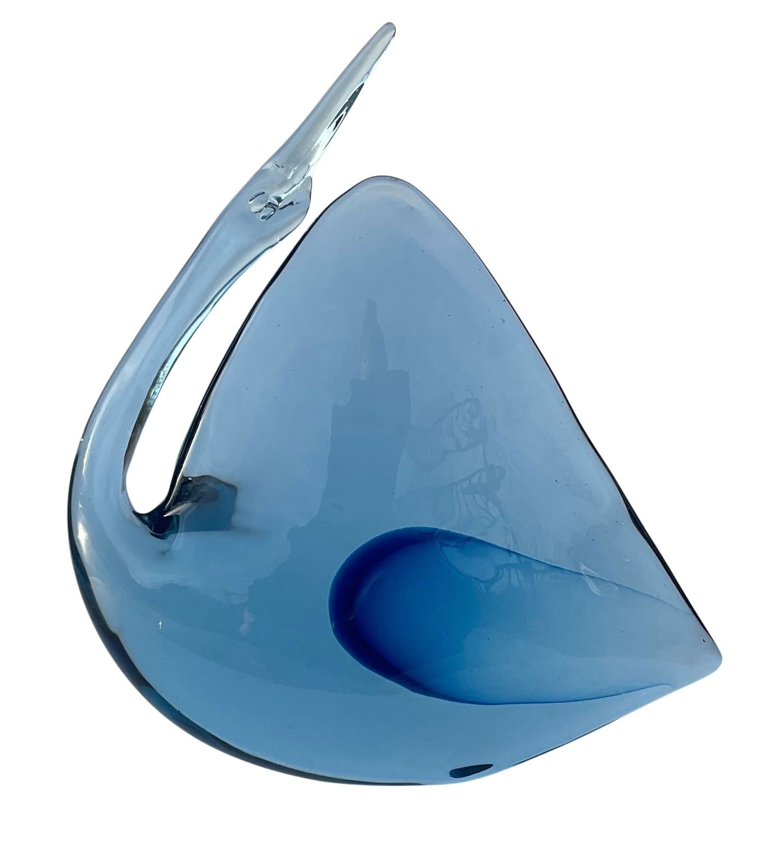 Antonio Da Ros Cenedese Murano Sommerso Art Glass swan sculpture with original signature (1 of 2)