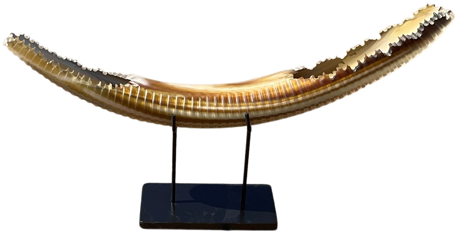 Richard Ryan Studio Art Glass Tusk sculpture on stand: Richard Ryan Studio Art Glass Tusk sculpture on stand