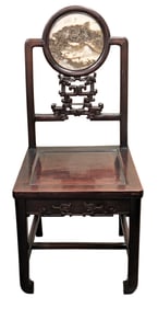 DALI Marble Chinese Sculptural wood chair 19th Century