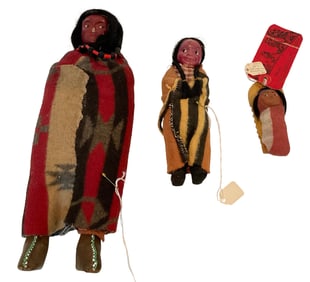 Set of 3 vintage Indian Dolls with original label