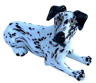 Archimede Seguso Attributed Murano art glass dog figure with amazing deoration