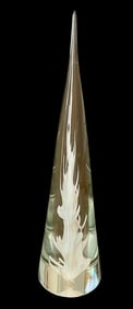 Zanetti Murano Art Glass Flame Obelisk signed Licio Zanetti