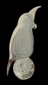 Layered Murano art glass bird sculpture attributed to Pino Signoretto