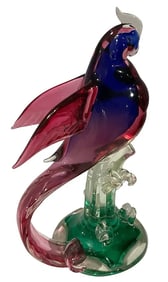 Archimede Seguso attributed Murano Art Glass sommerso bird sculpture