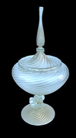 Salviati Attributed Murano Art Glass Dolphin 2 piece decorative dish