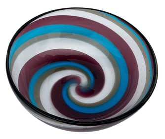 Fulvio Bianconi for Venini signed murano art glass bowl