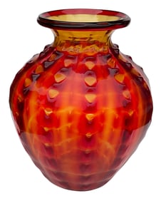 Fratelli Toso Murano Art Glass Vase with swag decoration circa 1920