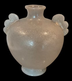 Romano Mazzega Large Murano art glass Pulegoso Vase circa 1930's