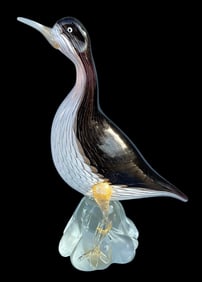 Dino Martens Aureliano Toso attributed Murano Art Glass Bird sculpture with original label circa