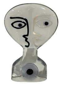 Ermanno Nason Signed Art Glass Murano Sculpture with abstract spiral design
