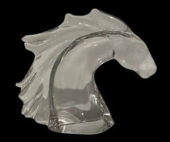 Daum France Signed Crystal art glass horse sculpture