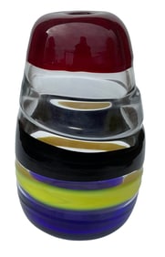 Luciano Gaspari Salviati Murano Art Glass Sasso Vase signed Salviati