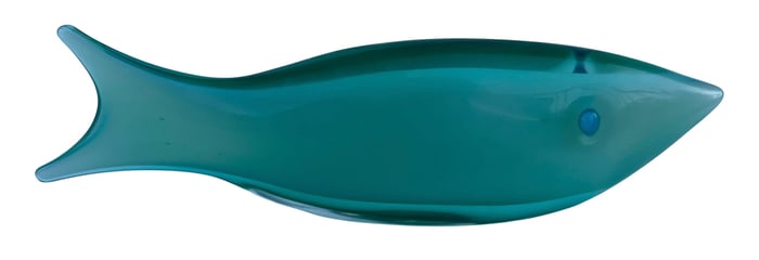 Cenedese Murano Art Glass fish sculpture in vibrant sky blue