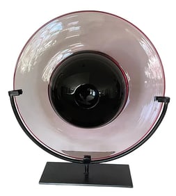 Lino Tagliapietra for Effetre Large Murano Studio Art Glass Saturneo  Sculpture Signed and dated