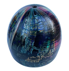 Michel Burat Studio Murano Art Glass Sculptural vase signed by the artist