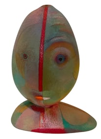 Tom McGlauchlin Sculptural Studio Art Glass Vase signed by the artist