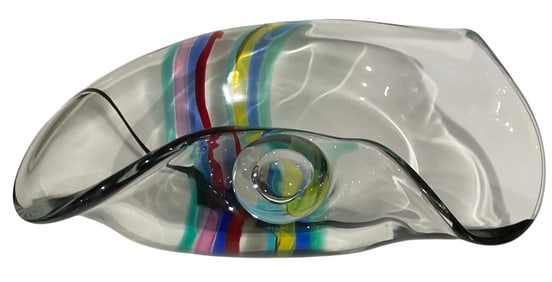 LARGE Livio Seguso Murano Art Glass Sculptural bowl Signed by the artist