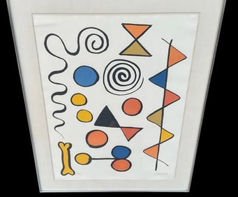 Alexander Calder Artist signed Lithograph Oiseau et Serpant number 84 of 90 from 1969