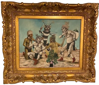 Neil David Senior Hopi Original oil on canvase painting HOPI CLOWNS