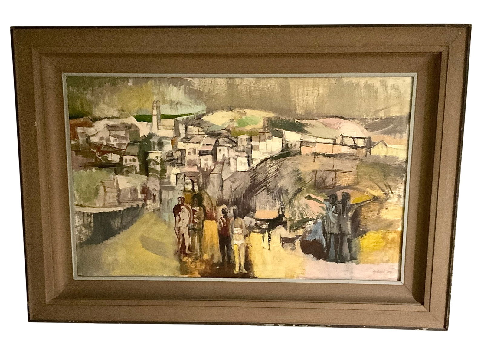 Zubel Kachedorian Mid Century Modern original oil painting: Zubel Kachedorian Mid Century Modern original oil painting
