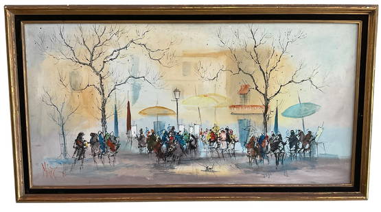 MARC Signed Original OIL Paris Street Scene: MARC Signed Original OIL Paris Street Scene